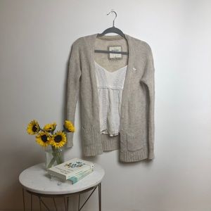 A&F oatmeal cardigan